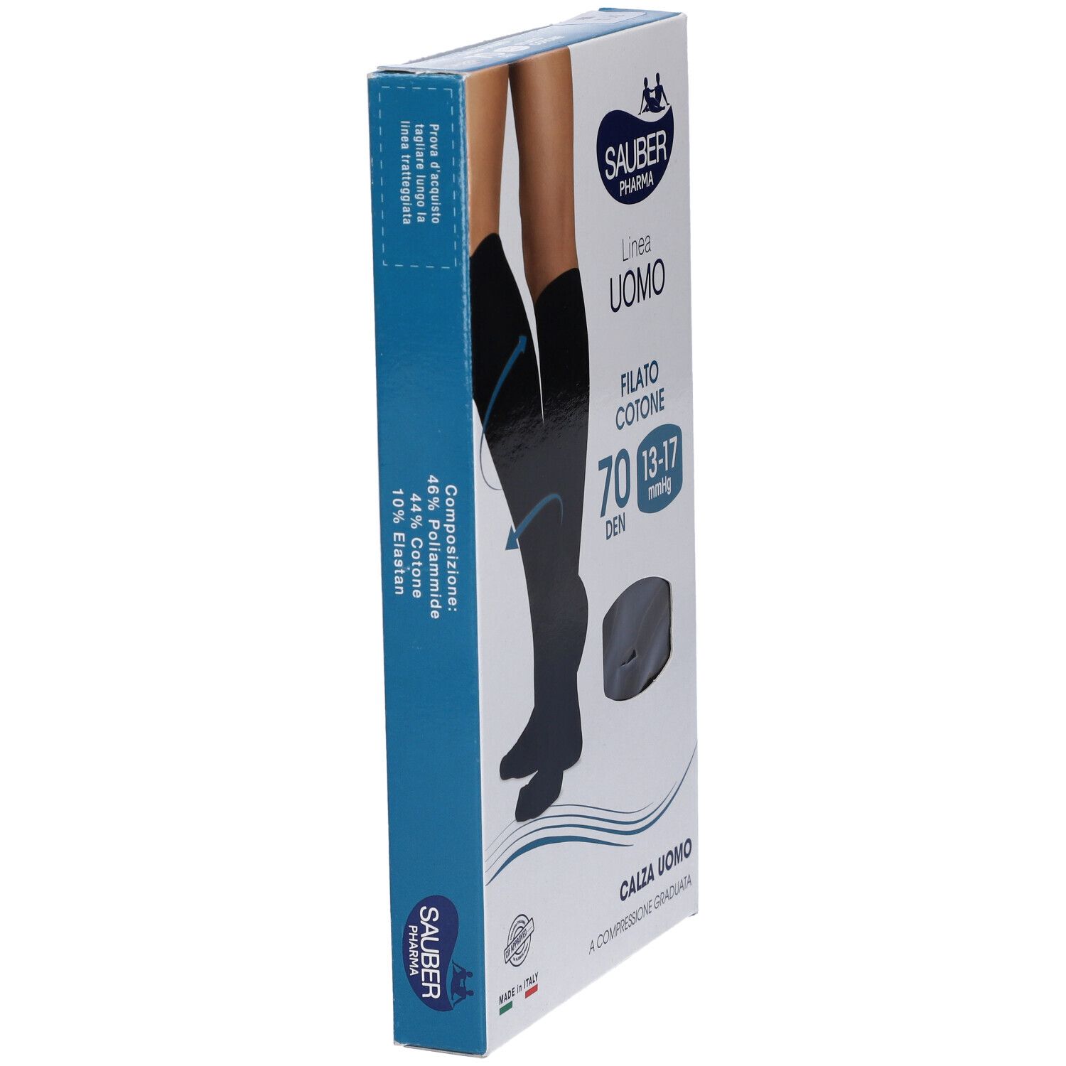 Calza Uomo Cotone 70 Denari  Grande Nero