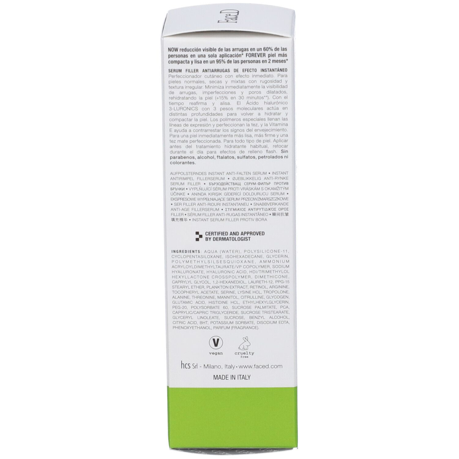 FaceD Siero Viso Filler Antirughe Instantaneo