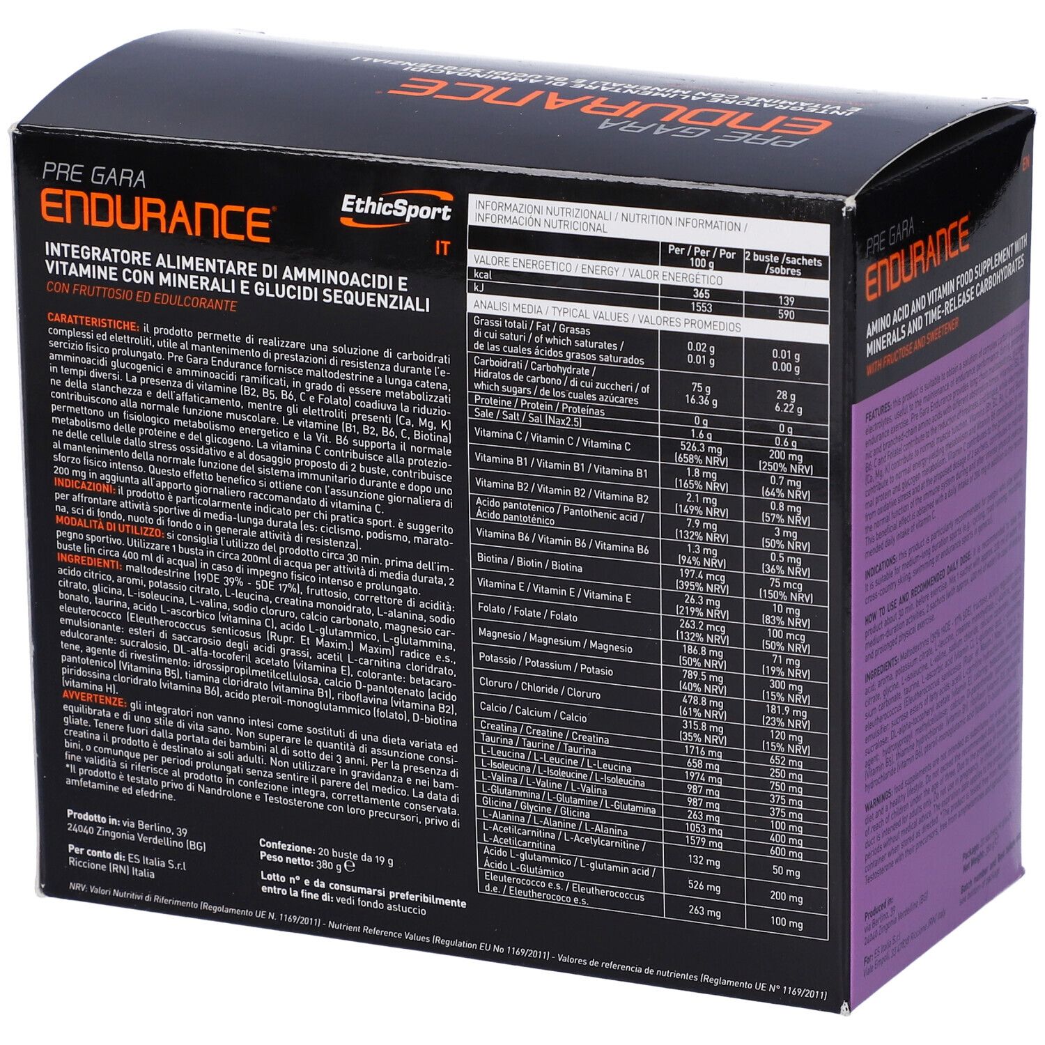 Ethicsport Pre Gara Endurance 20 Bustine 19 G