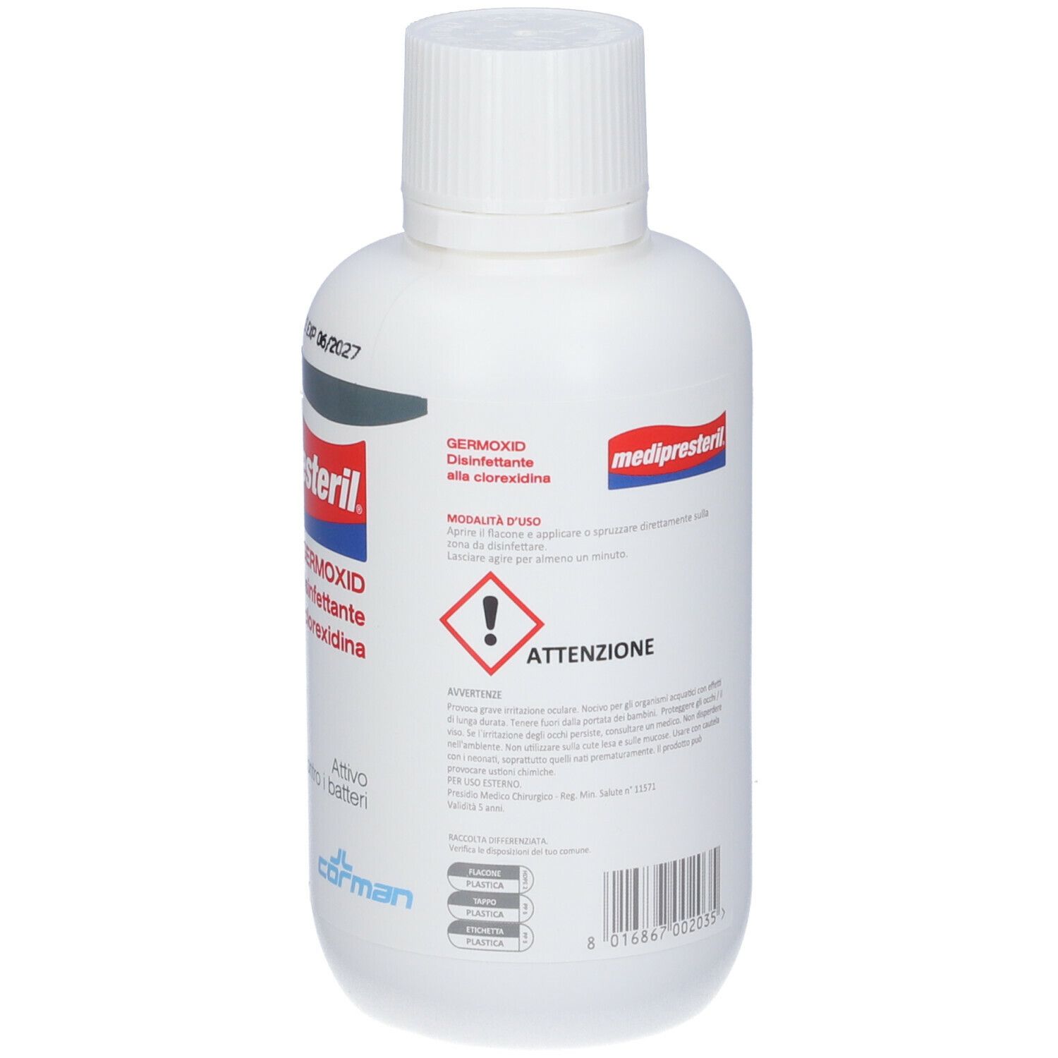 Medipresteril Germoxid disinfettante liquido alla clorexidina per cute  integra (250 ml)