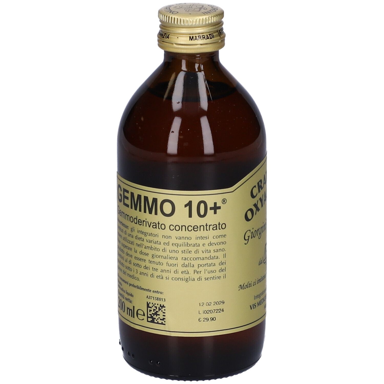 Gemmo 10+ Biancospino Liquido Analcolico 200 Ml