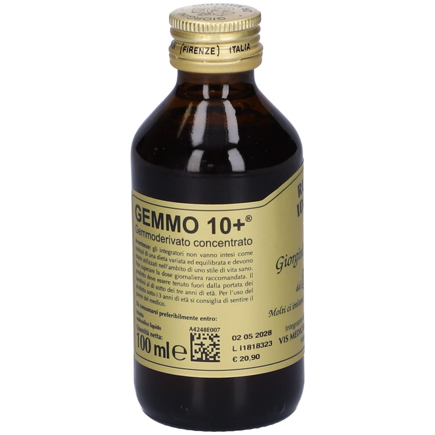 Gemmo 10+ Lampone Liquido Analcolico 100 Ml