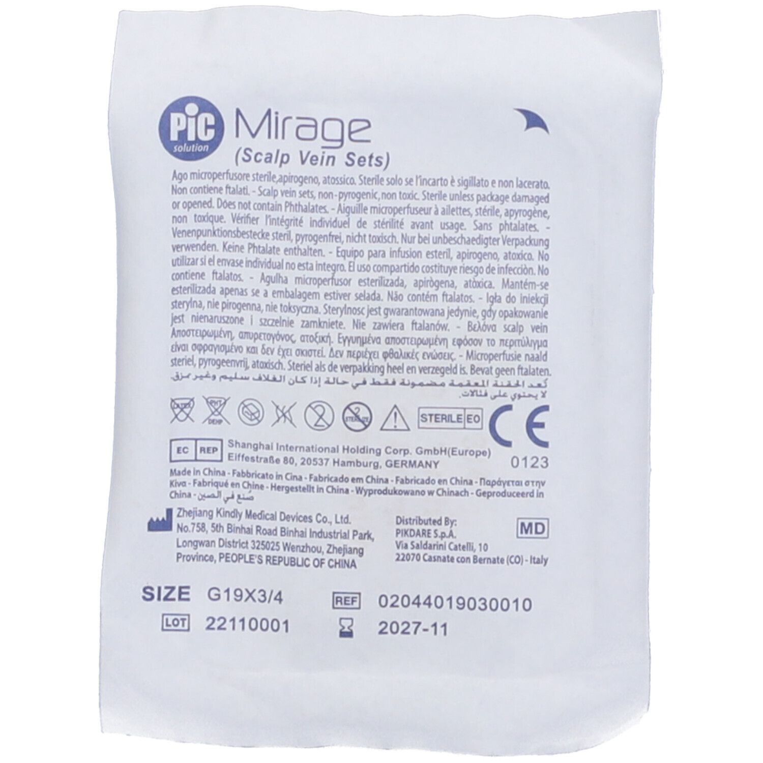 PIC Go Microperfusore Sterile Pic Mirage Gauge 19x3/4