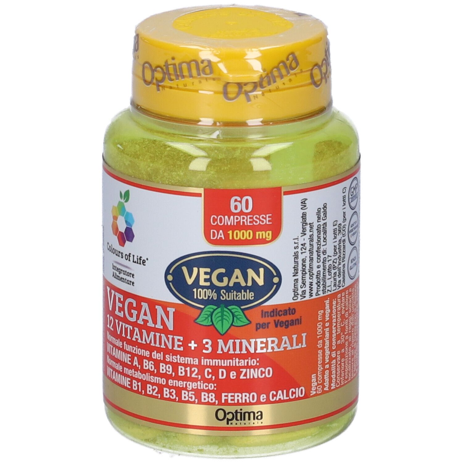 Colours Of Life Vegan 12 Vitamine + 3 Minerali 60 Compresse