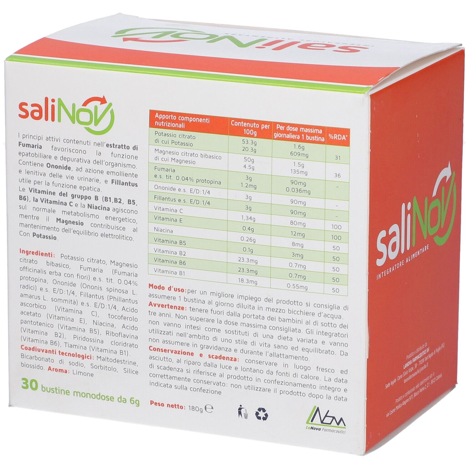 Salinov 30 Bustine 180 G