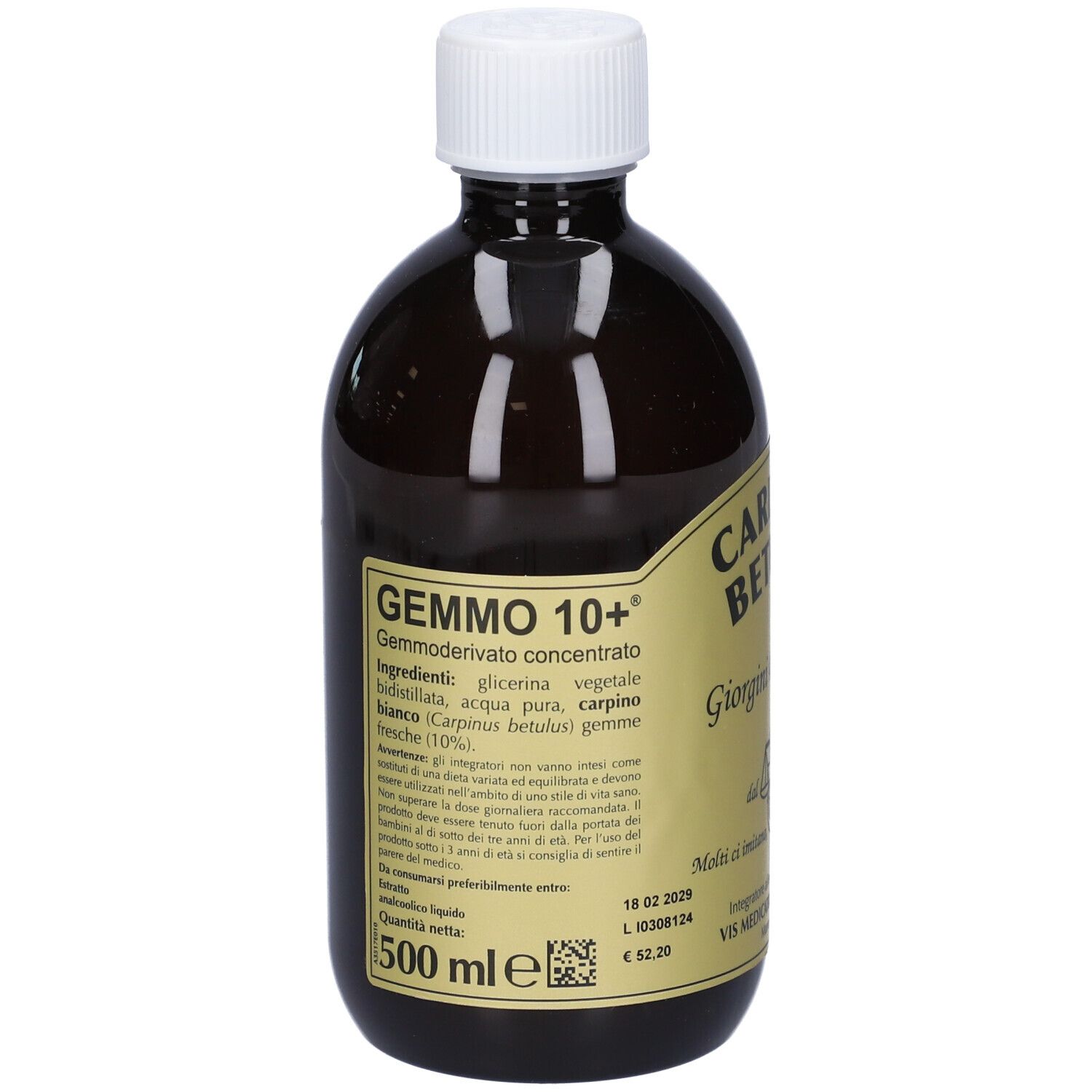 Gemmo 10+ Carpino Bianco 500 Ml Liquido Analcolico