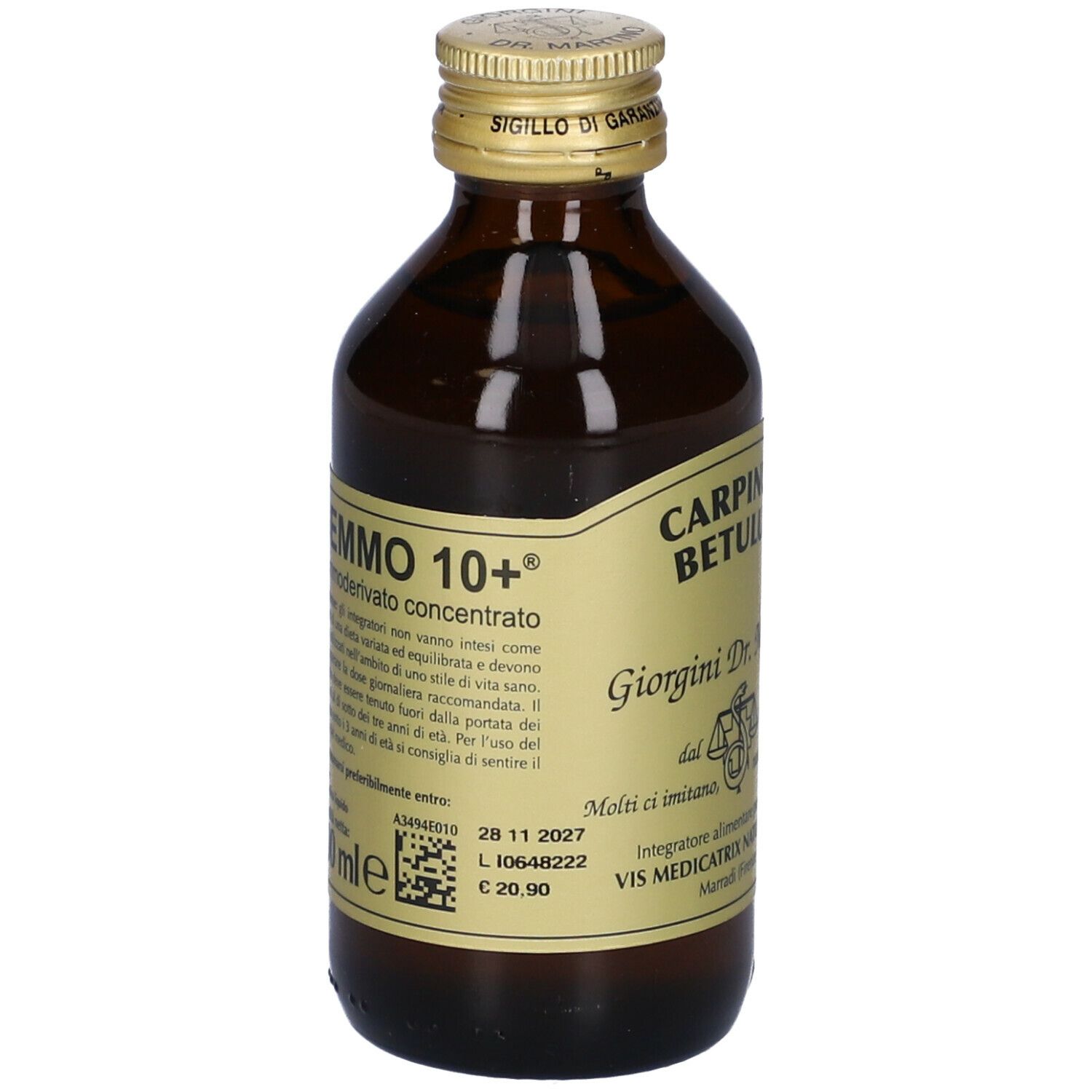 Gemmo 10+ Carpino Bianco 100 Ml Liquido Analcolico