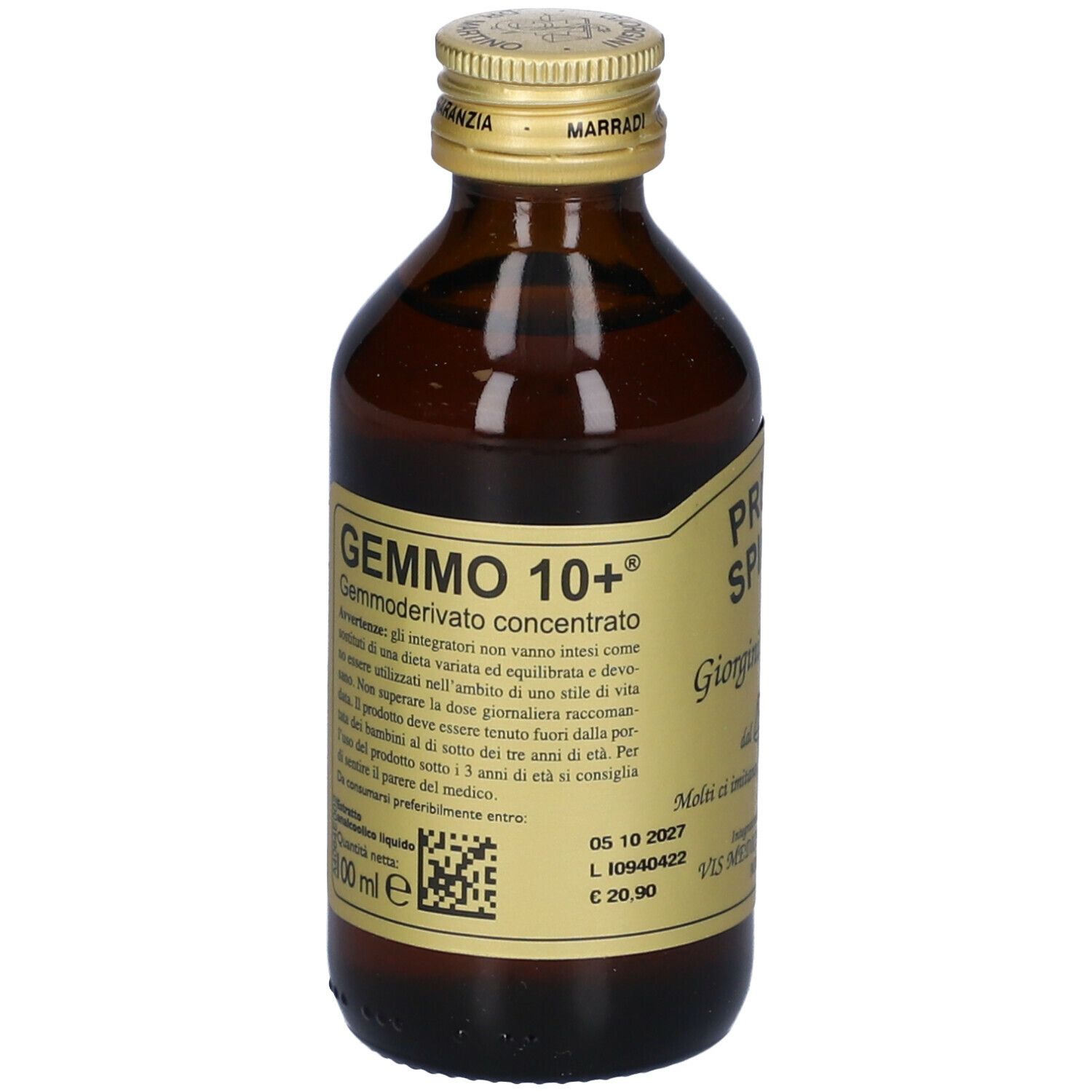 Gemmo 10+ Prugnolo 100 Ml Liquido Analcolico