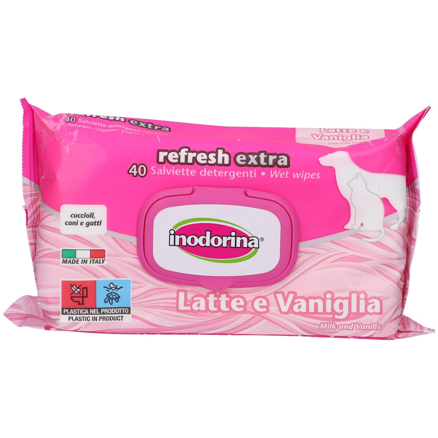 Inodorina Salviette Latte/Vaniglia Extra 40 Pezzi