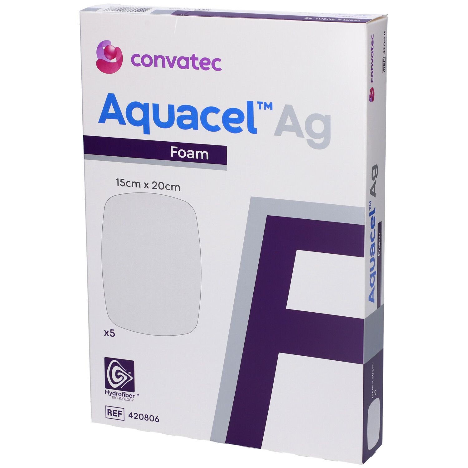 Aquacel AG Foam Medicazione Sterile in Schiuma di Poliuretano Idrocellulare Non Adesiva 15x20 Cm 5 Pezzi