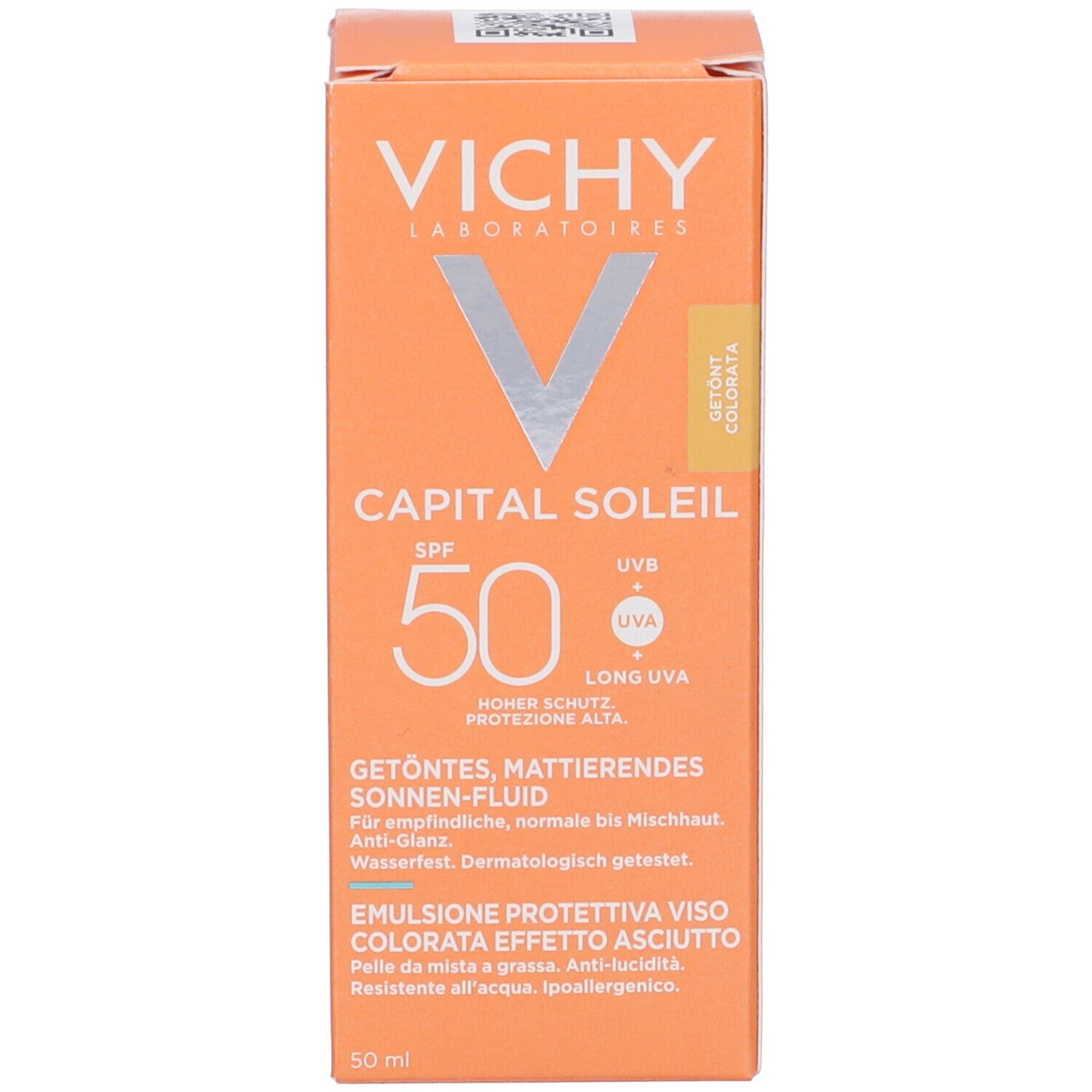 Vichy Capital Soleill BB Emulsione colorata effetto asciutto e mat SPF 50 50 ml