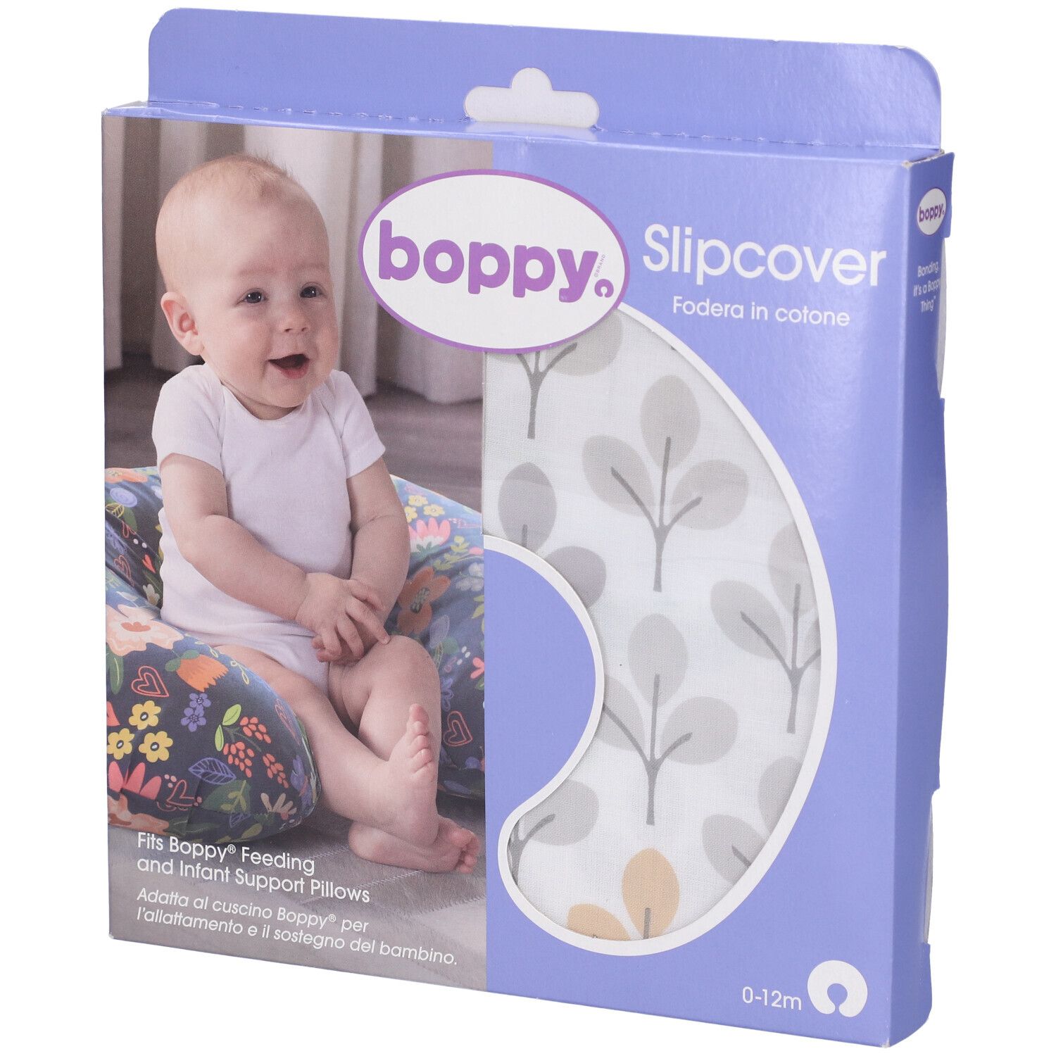 Chicco Boppy Cotton Slipcover Silverleaf
