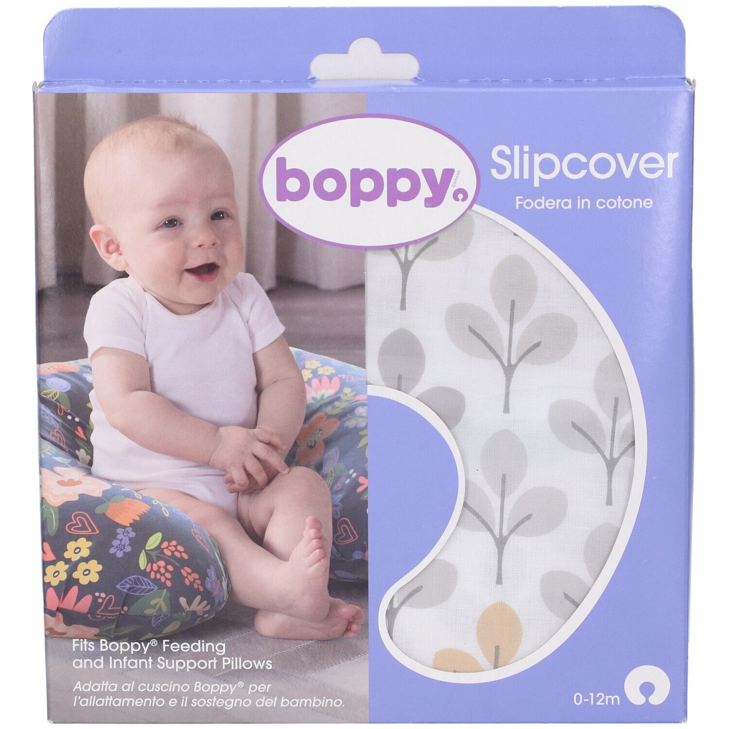 Chicco Boppy Cotton Slipcover Silverleaf