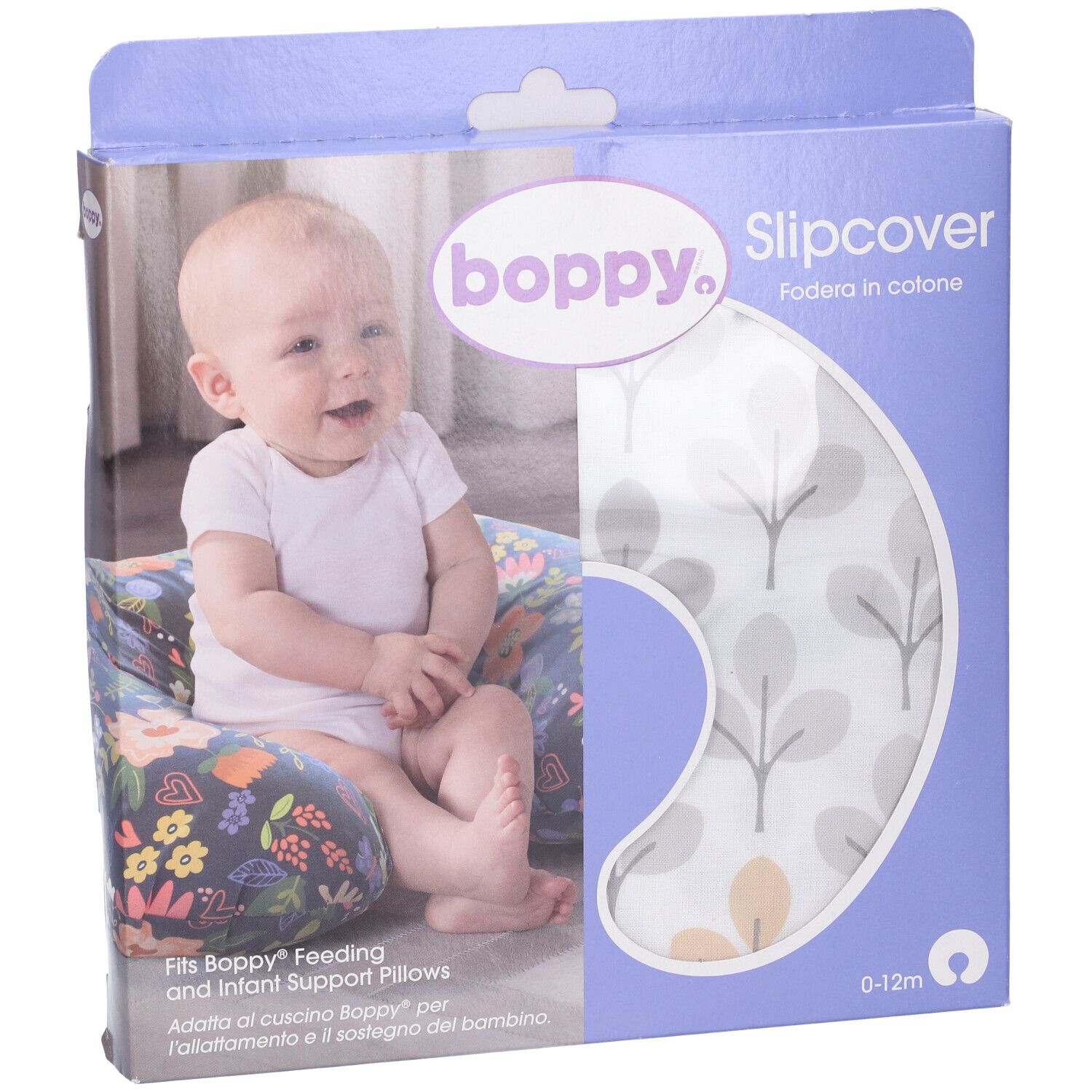 Chicco Boppy Cotton Slipcover Silverleaf