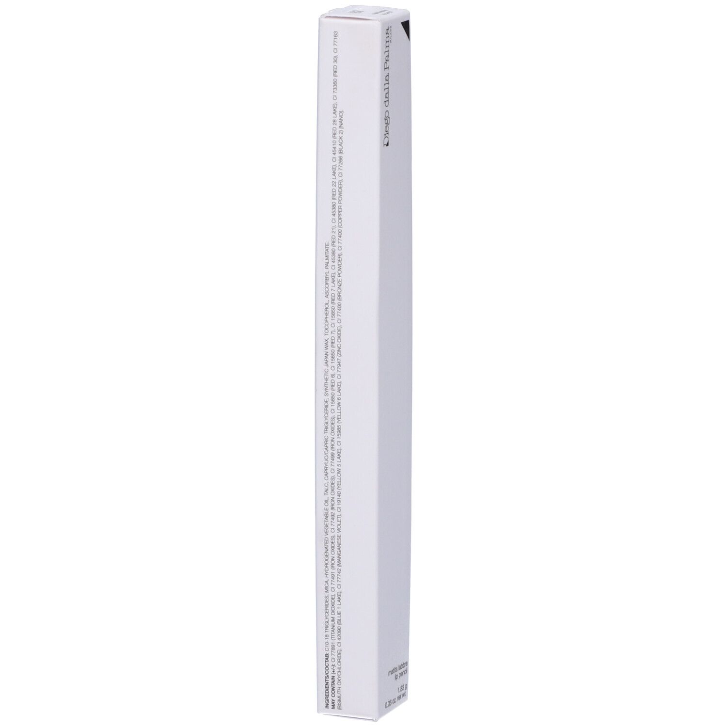 Confezione bianca sottile. Testo sul lato. Scritta: Diego dalla Palma.