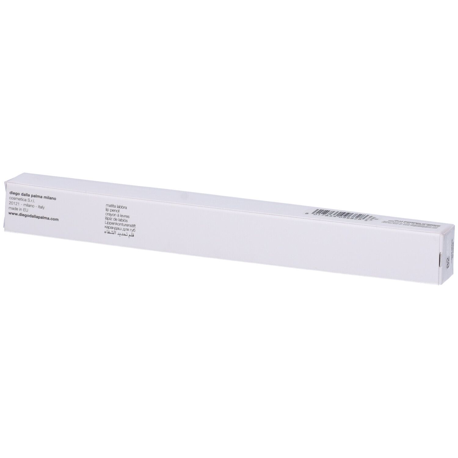 Confezione rettangolare bianca. Scritta: Diego dalla Palma. Testo e codice a barre.