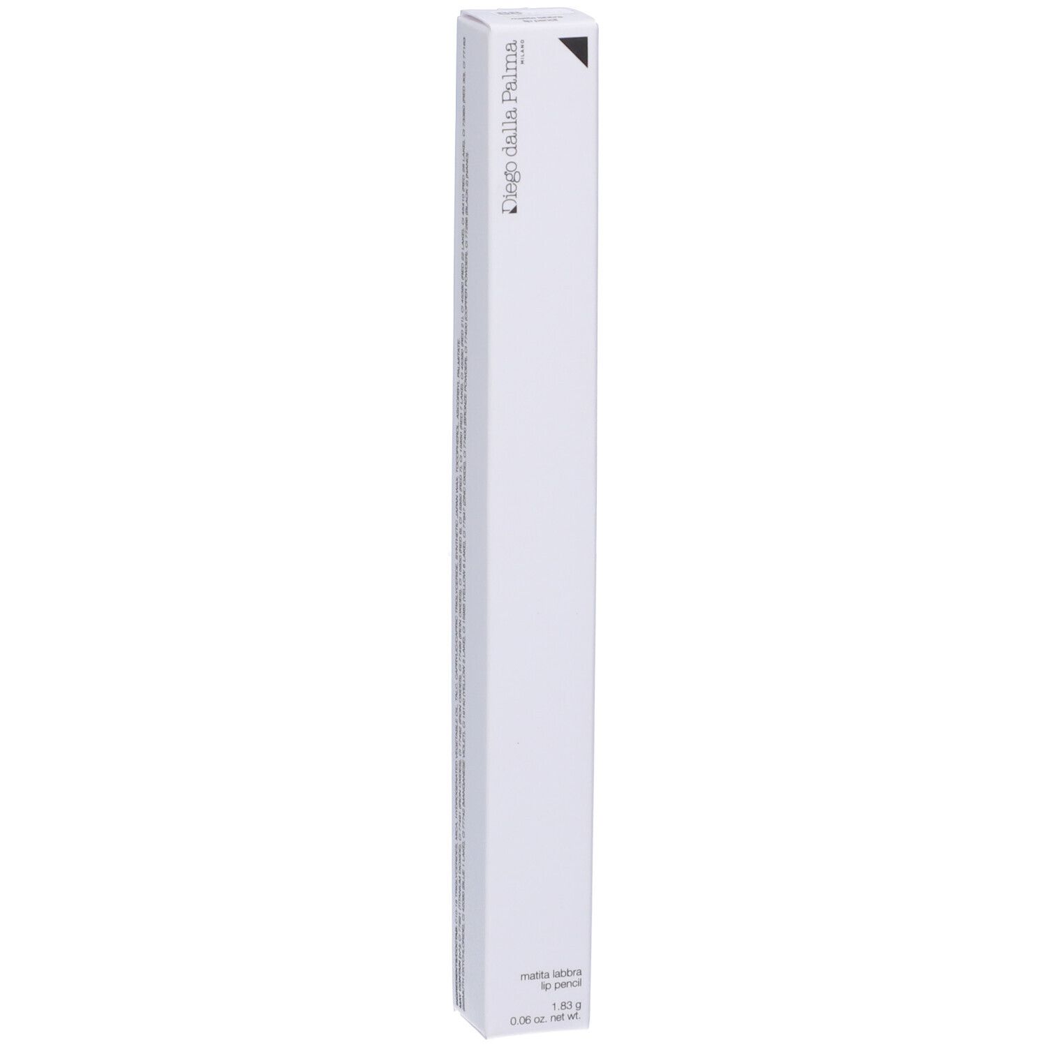 Confezione bianca sottile. In alto a sinistra: logo. In basso: nome del prodotto e peso.