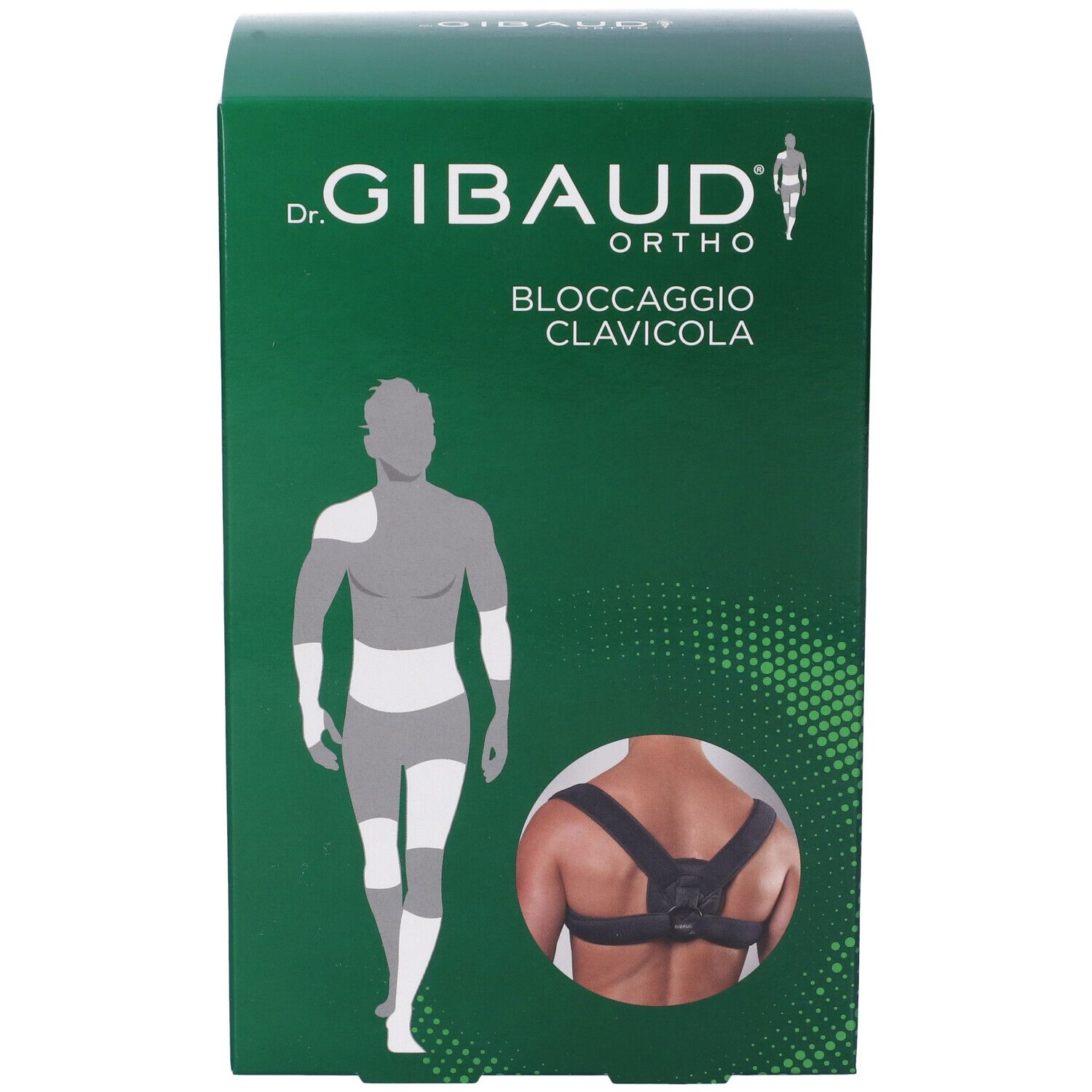 Confezione per un bloccaggio clavicola Dr. Gibaud Ortho, fronte.
