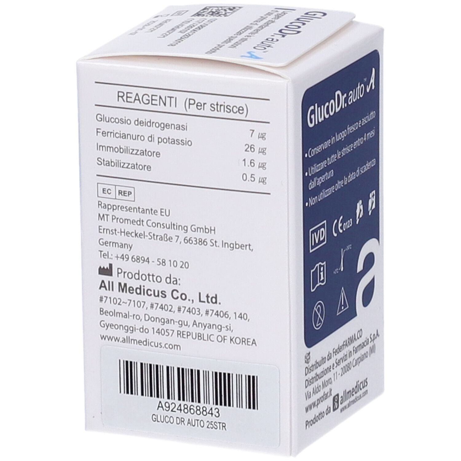 Profar GlucoDr. auto A: informazioni sui reagenti e dettagli del produttore.
