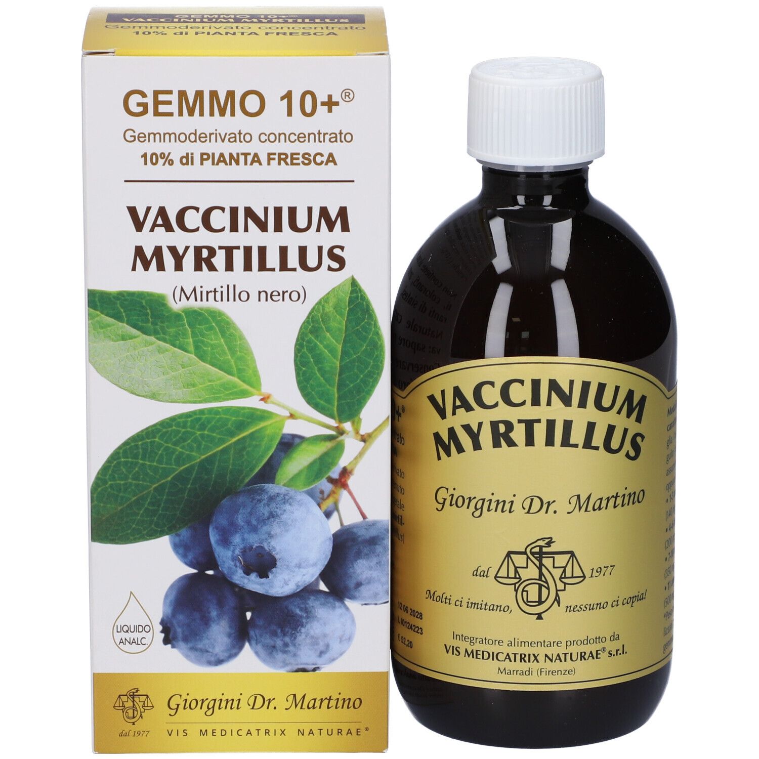 Gemmo 10+ Mirtillo Nero Liquido Analcolico 500 Ml