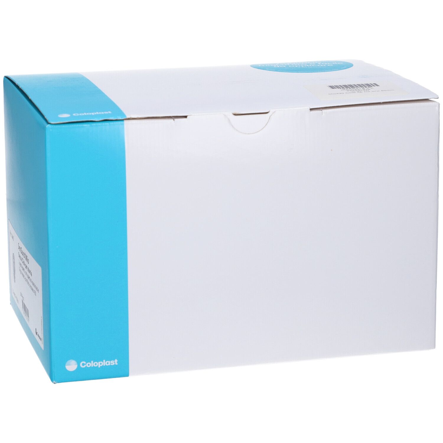 Sacchetto per ileostomia Coloplast SenSura Mio 430 Click, sistema 2 pezzi, flangia maxi 50 mm, 30 pezzi. Sacchetto chiuso.