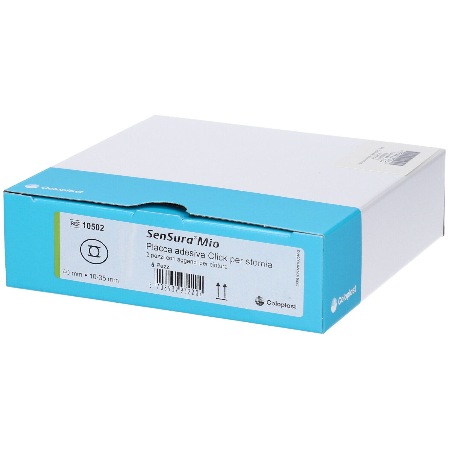 Placca Per Urostomia Colostomia Ileostomia Sensura Mio Click Sistema A Due Pezzi Flangia 40 Mm Foro Ritagliabile 10-35 Mm 5 Pezzi