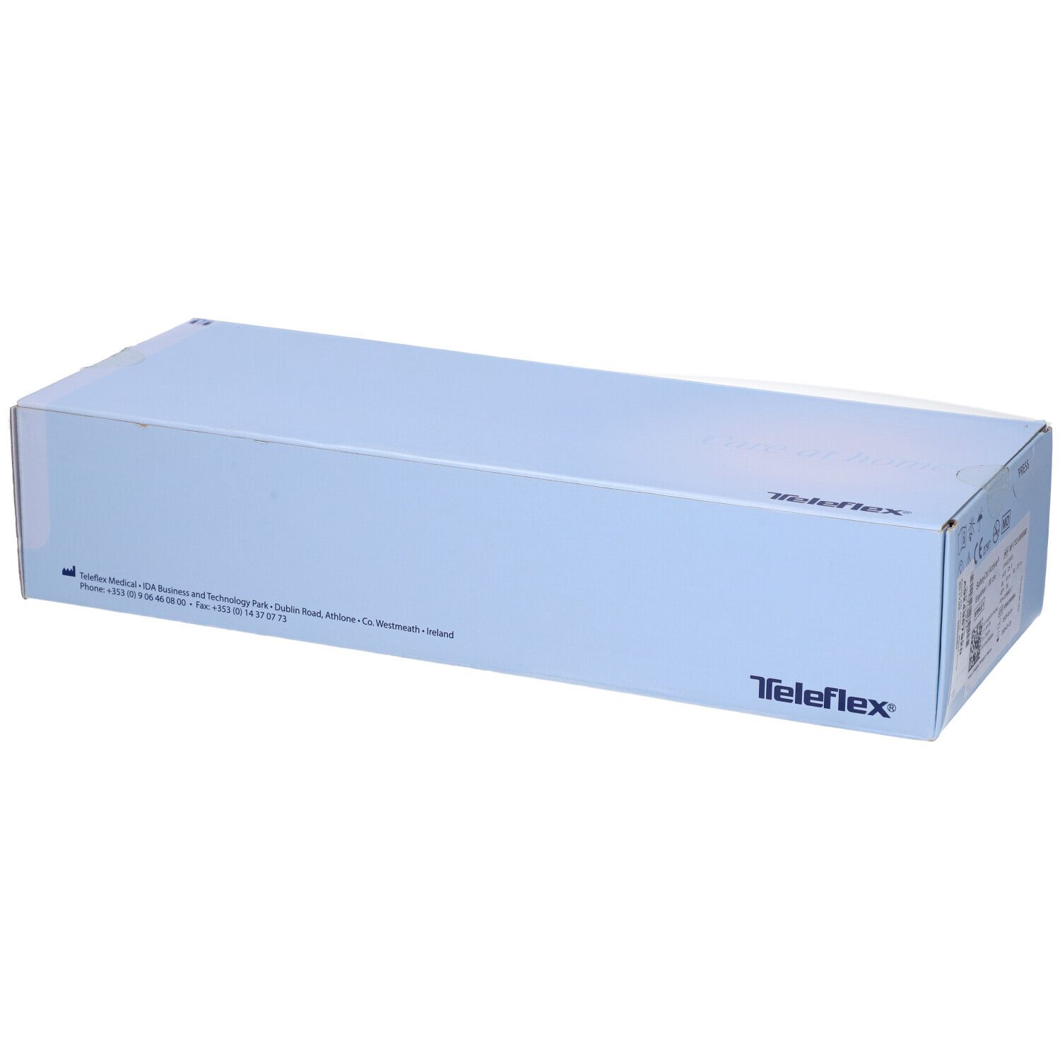 Confezione del prodotto blu chiaro. Sulla confezione è visibile il marchio Teleflex.