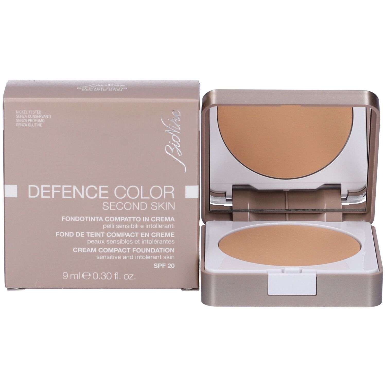 BioNike Defence Color Second Skin Fondotinta Compatto 501 Sabbia