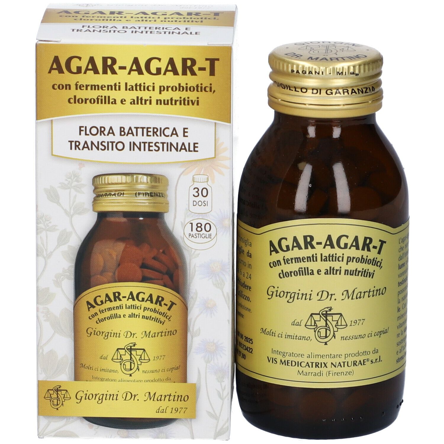 Agar Agar T Con Fermenti Lattici E Clorofilla 180 Pastiglie