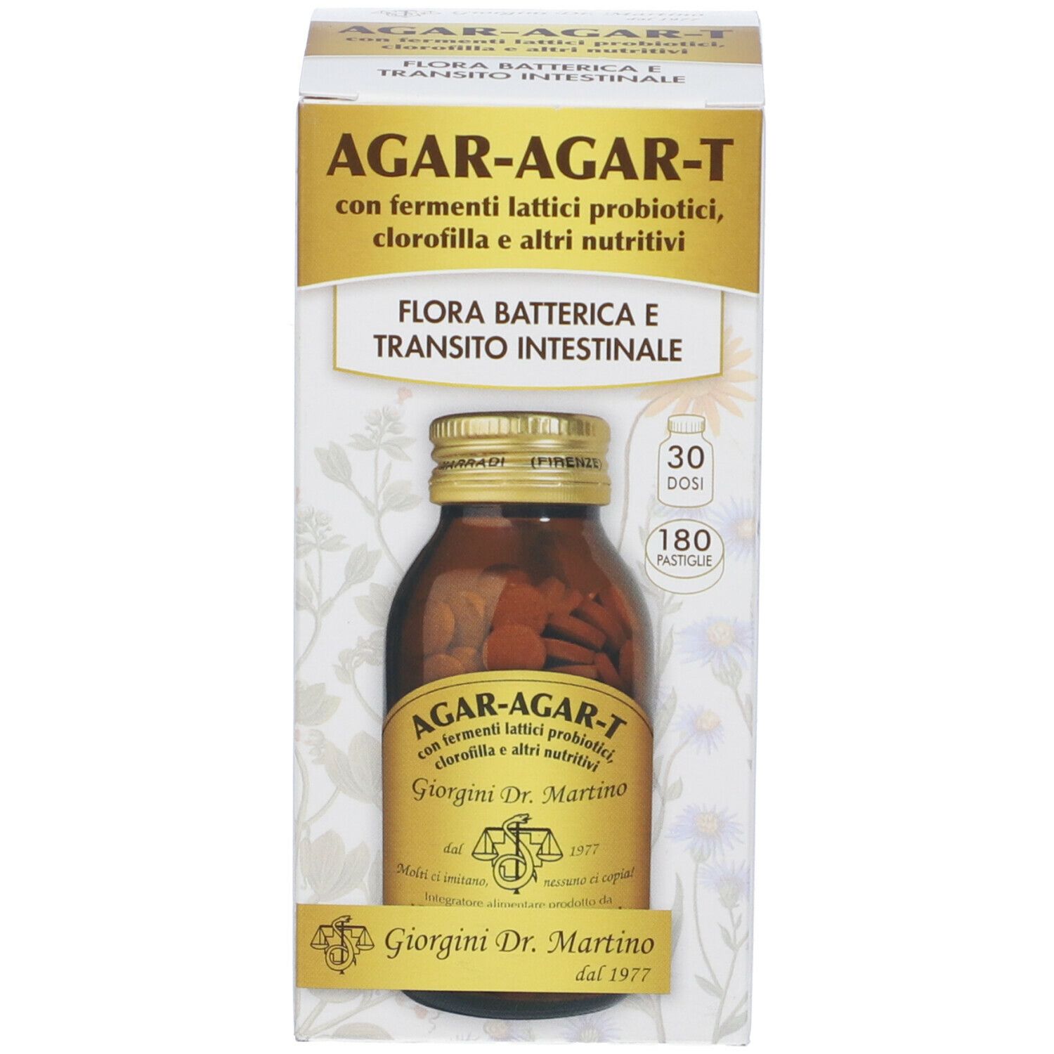 Agar Agar T Con Fermenti Lattici E Clorofilla 180 Pastiglie
