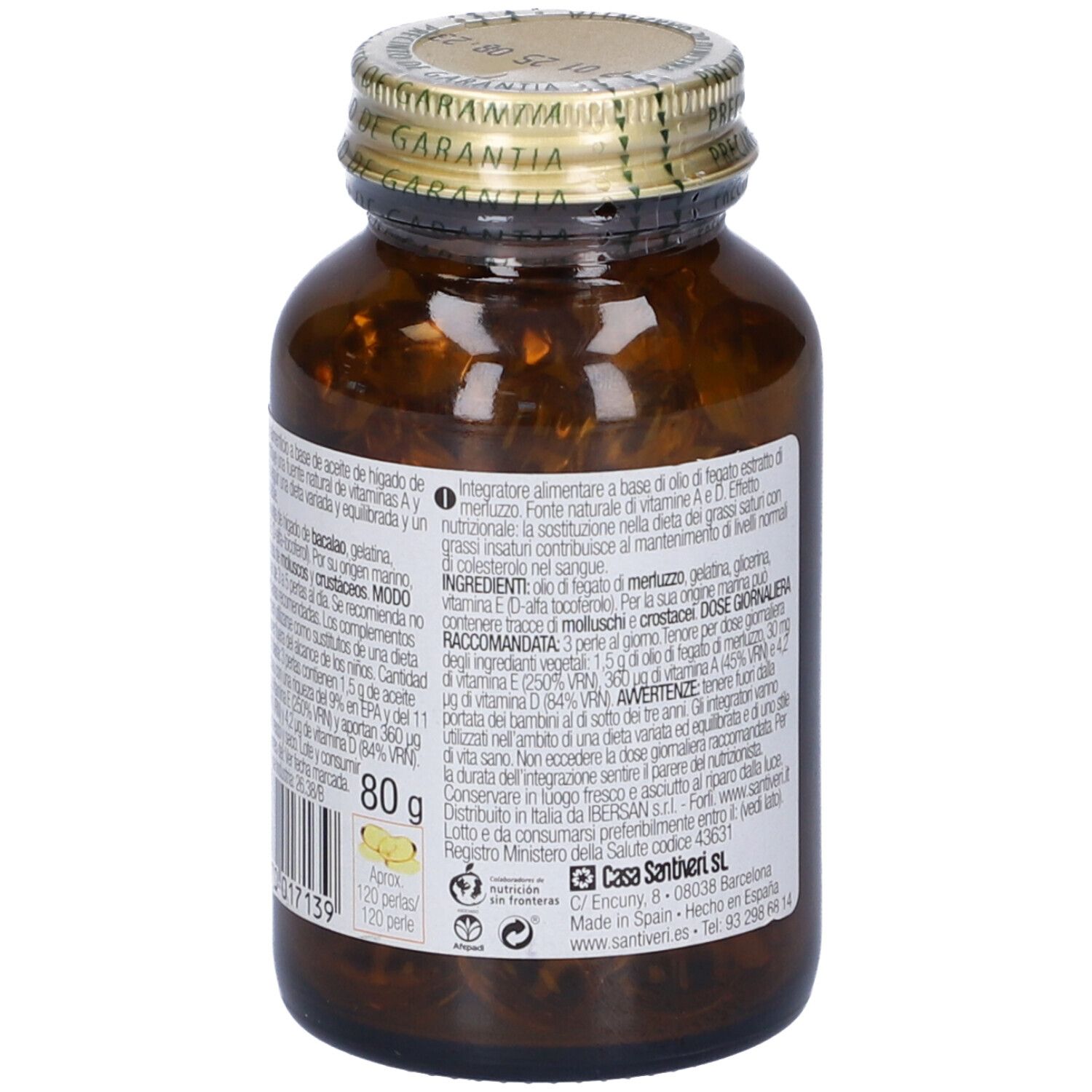 Olio Di Fegato Di Merluzzo 120 Perle Flacone 84 G