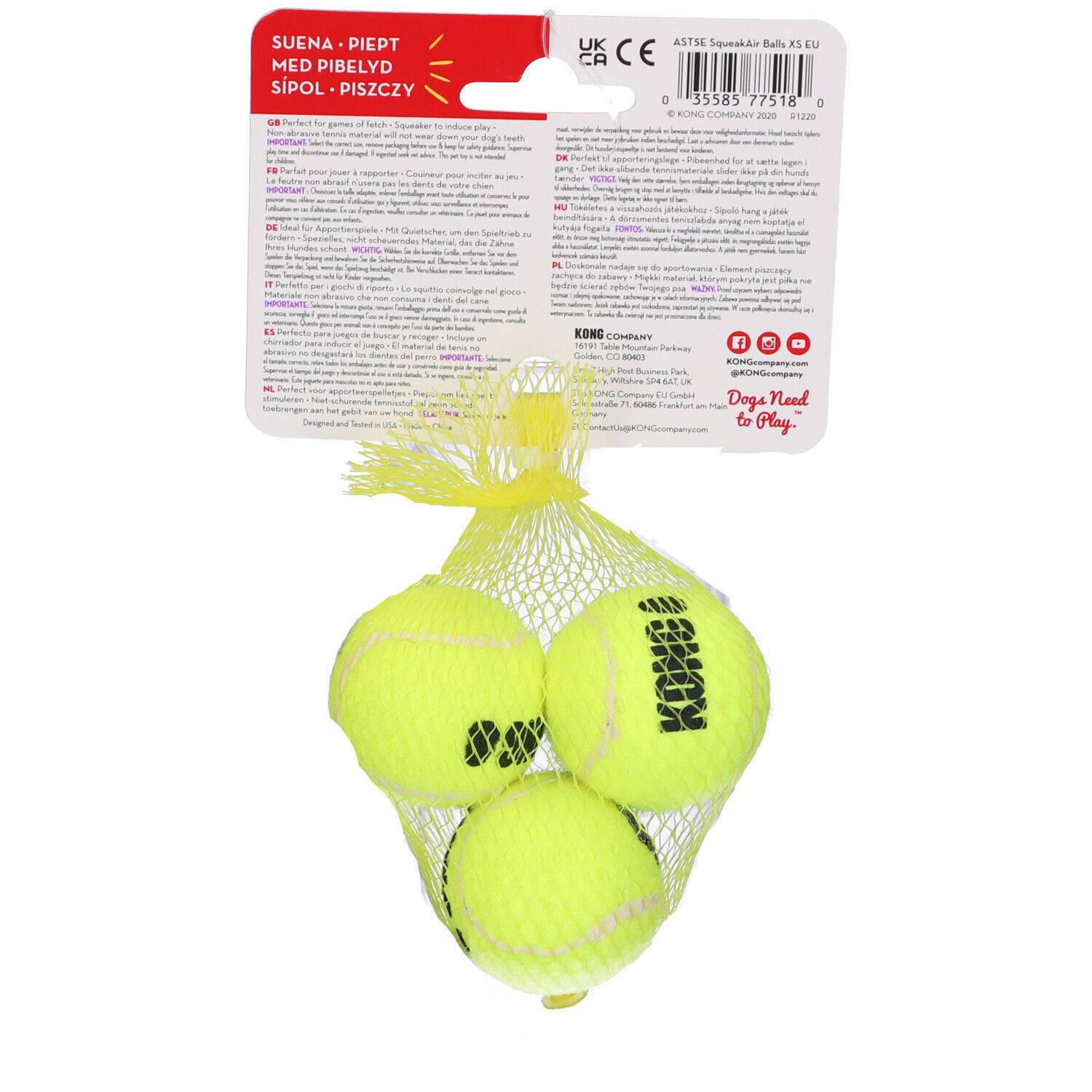 Kong Squeakair Tennis Balls Xs
