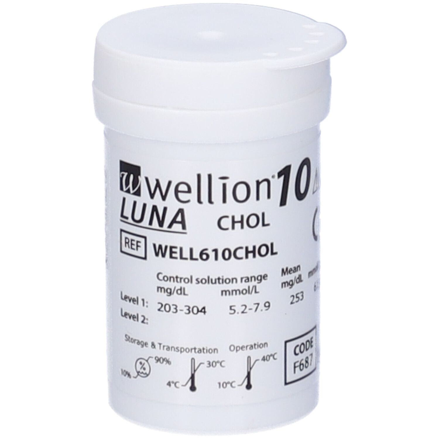Wellion Luna 10 Strips Strisce Per Misurazione Colesterolo