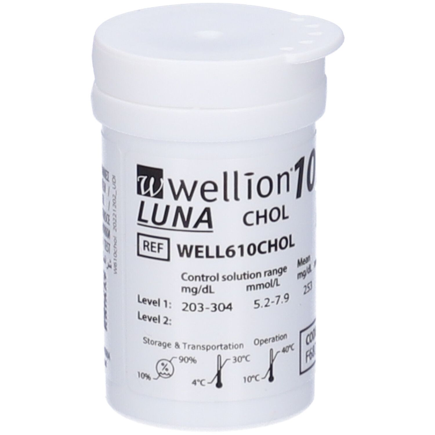 Wellion Luna 10 Strips Strisce Per Misurazione Colesterolo