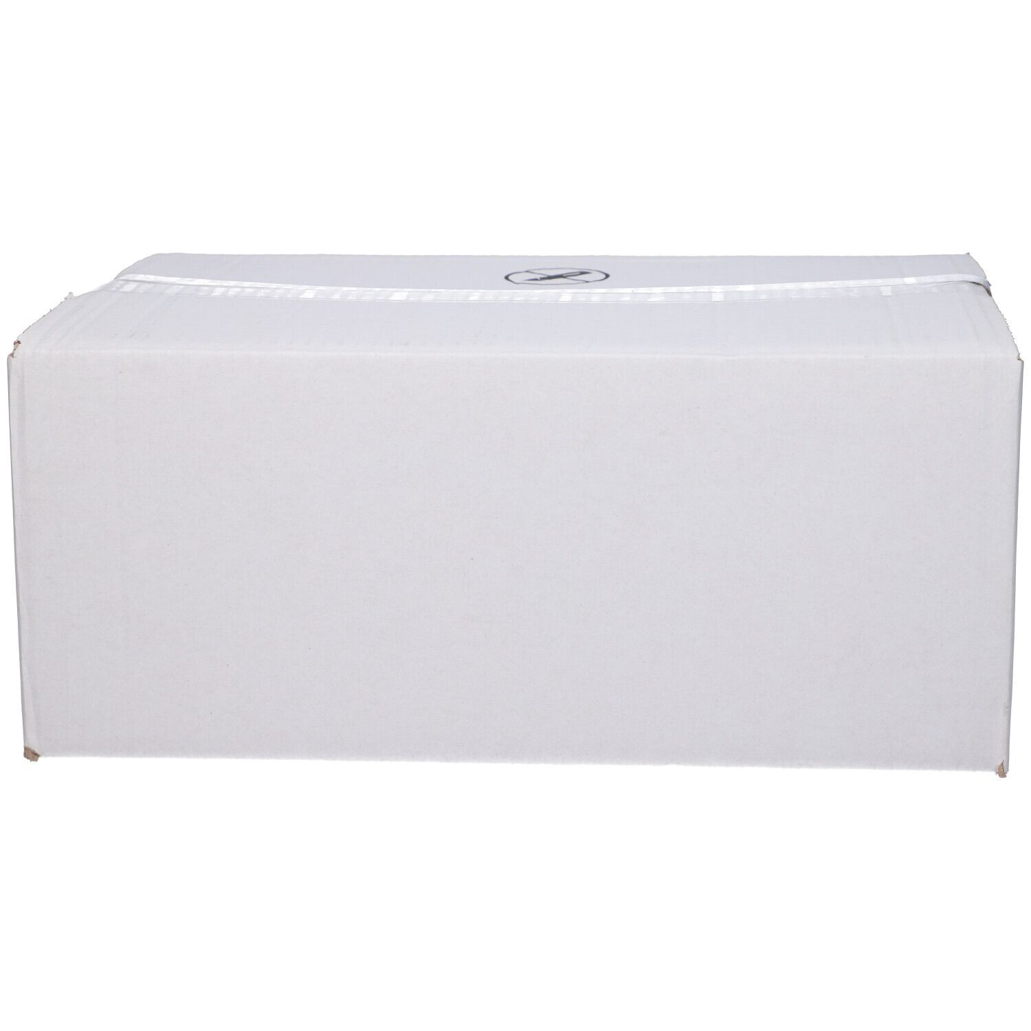 Confezione in cartone bianco chiusa. Nessun logo o testo visibile.