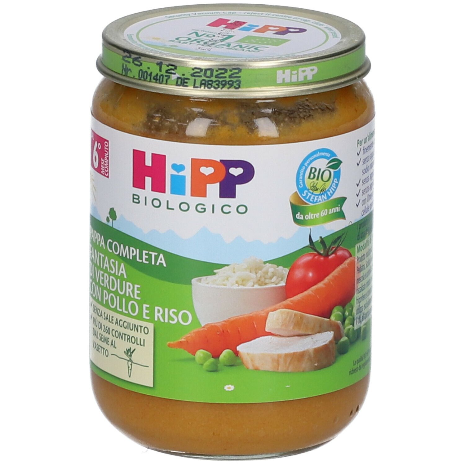 HiPP Biologico Pappa Completa Fantasia di Verdure con Pollo e Riso 190 g