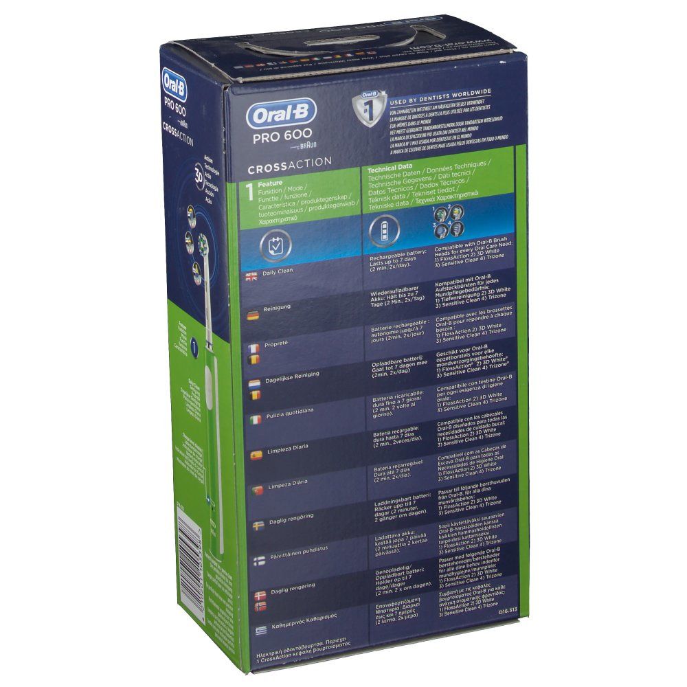 Oral-B® Pro 600 Spazzolino Elettrico CrossAction Braun Edizione Verde