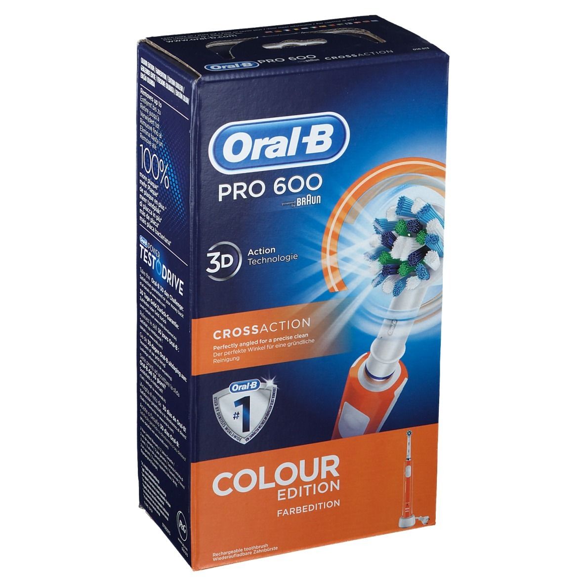 Oral-B® Pro 600 Spazzolino Elettrico CrossAction Braun Edizione Arancione