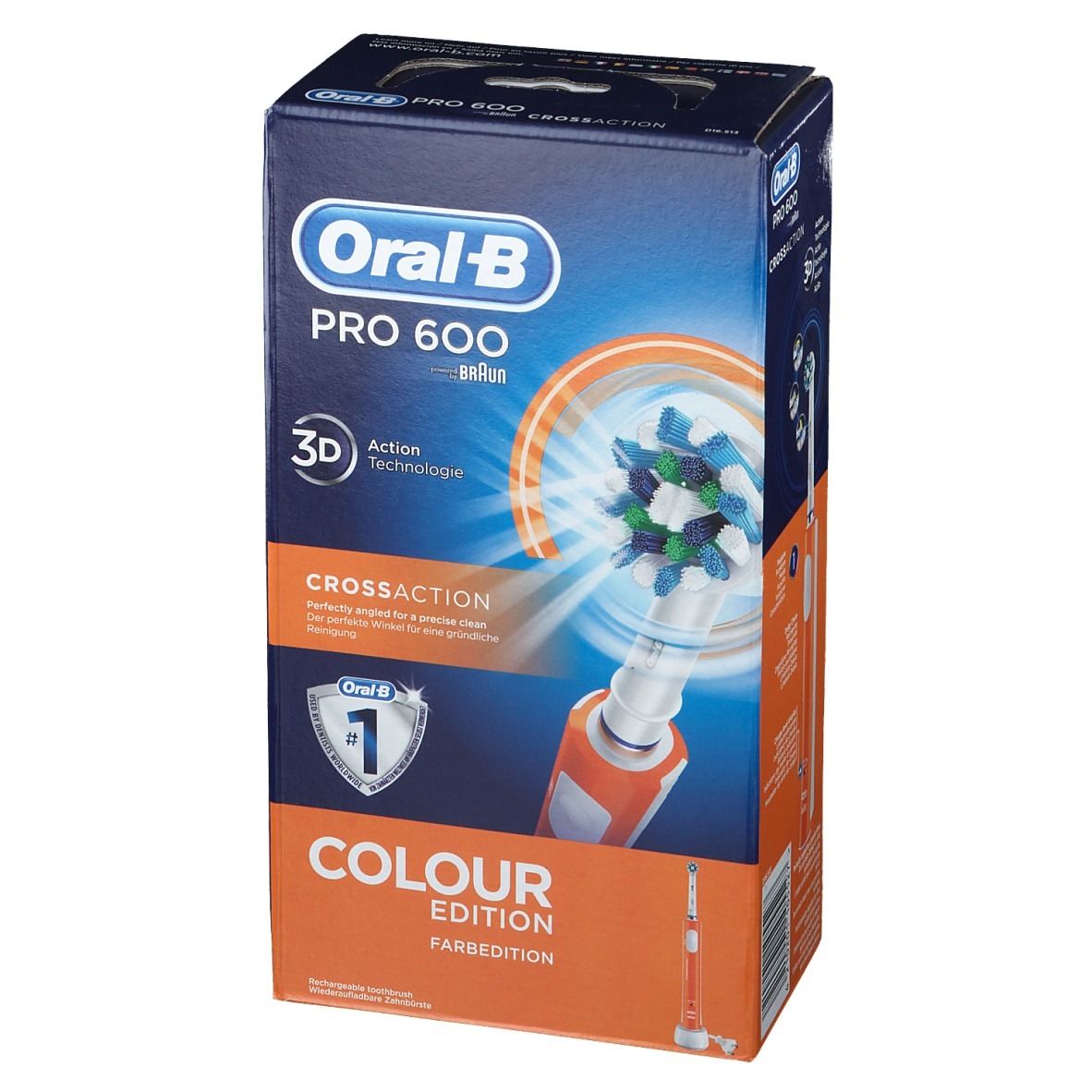 Oral-B® Pro 600 Spazzolino Elettrico CrossAction Braun Edizione Arancione