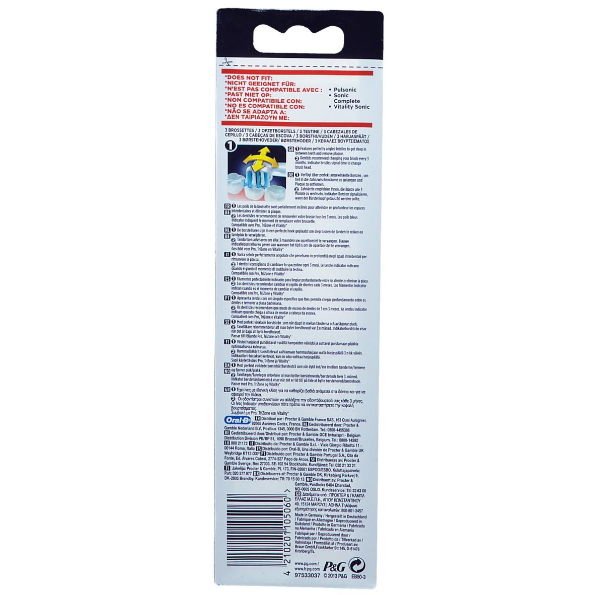 Retro della confezione con testo. Informazioni sulla compatibilità e sul produttore.