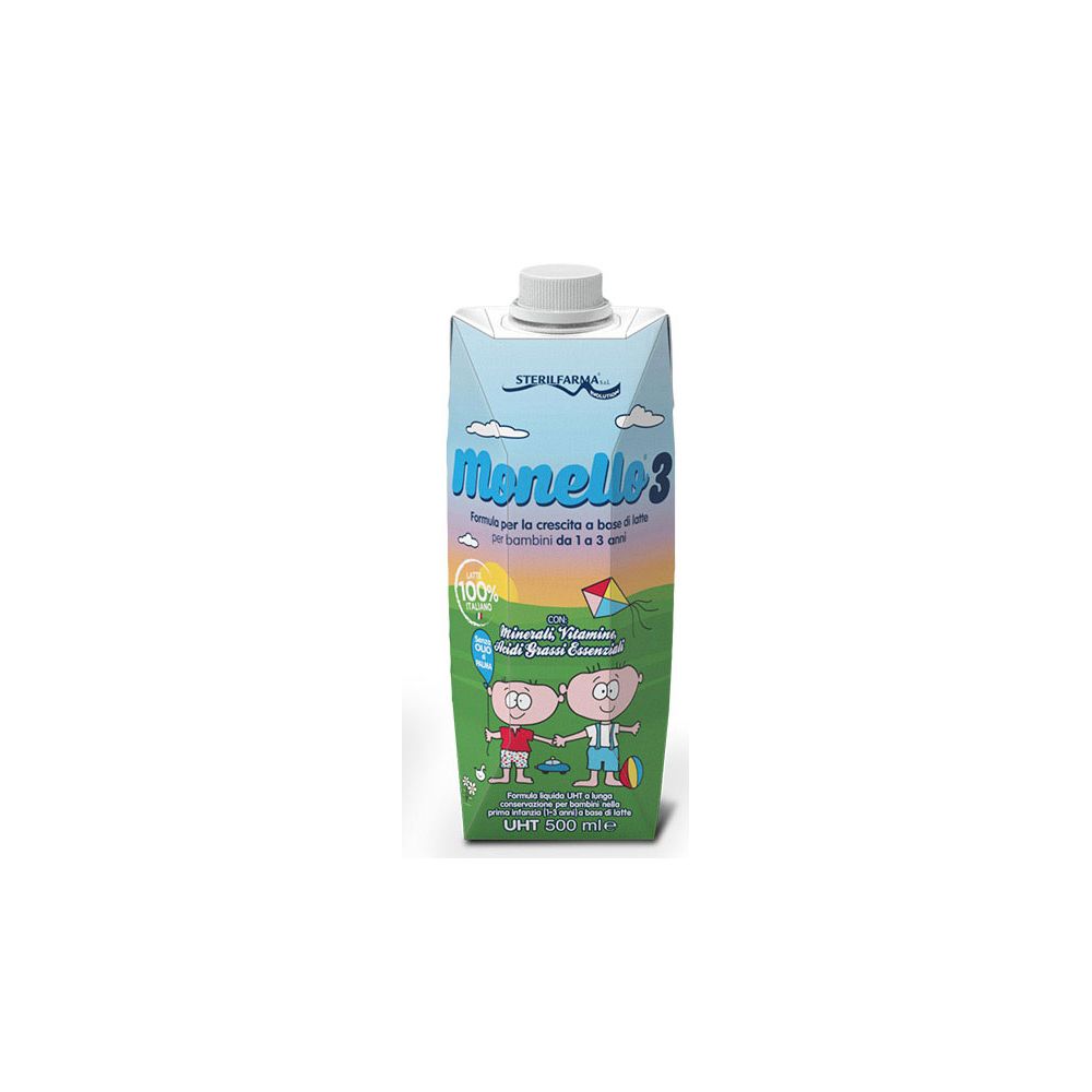 Monello 3 Formula Per La Crescita A Base Di Latte Per Bambini Da 1 A 3 Anni Liquido 500 Ml