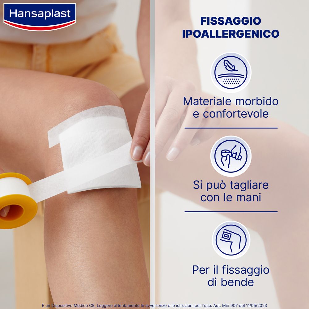 Hansaplast Soft Cerotto Rocchetto, Cerotto rotolo morbido per il fissaggio di bende, 5 m x 2.5 cm - risparmia il 10% con il codice: NI10