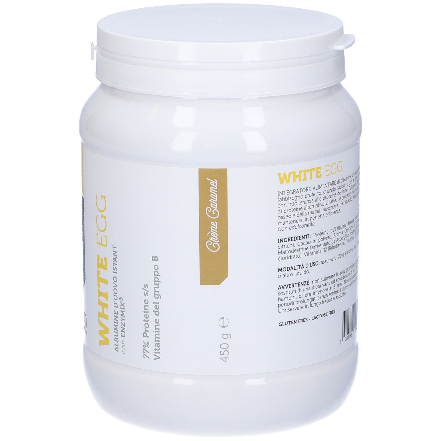 White Egg Integratore In Polvere Al Gusto Di Creme Caramel 450 G
