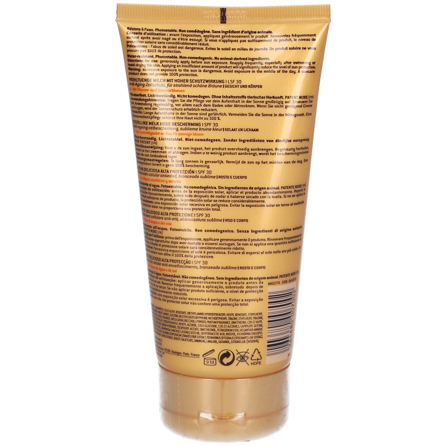 Nuxe Nuxe Sun Latte Solare Delizioso Anti-Età Spf30