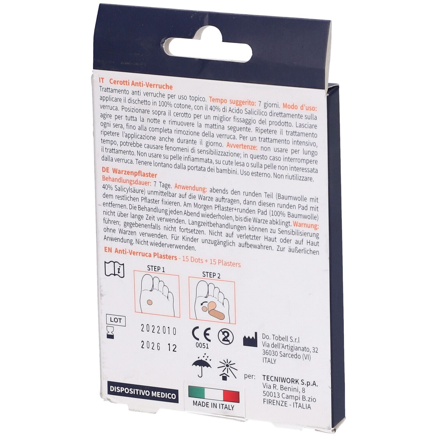 Cerotto Anti Verruche Piedi 15 + 15 Pezzi