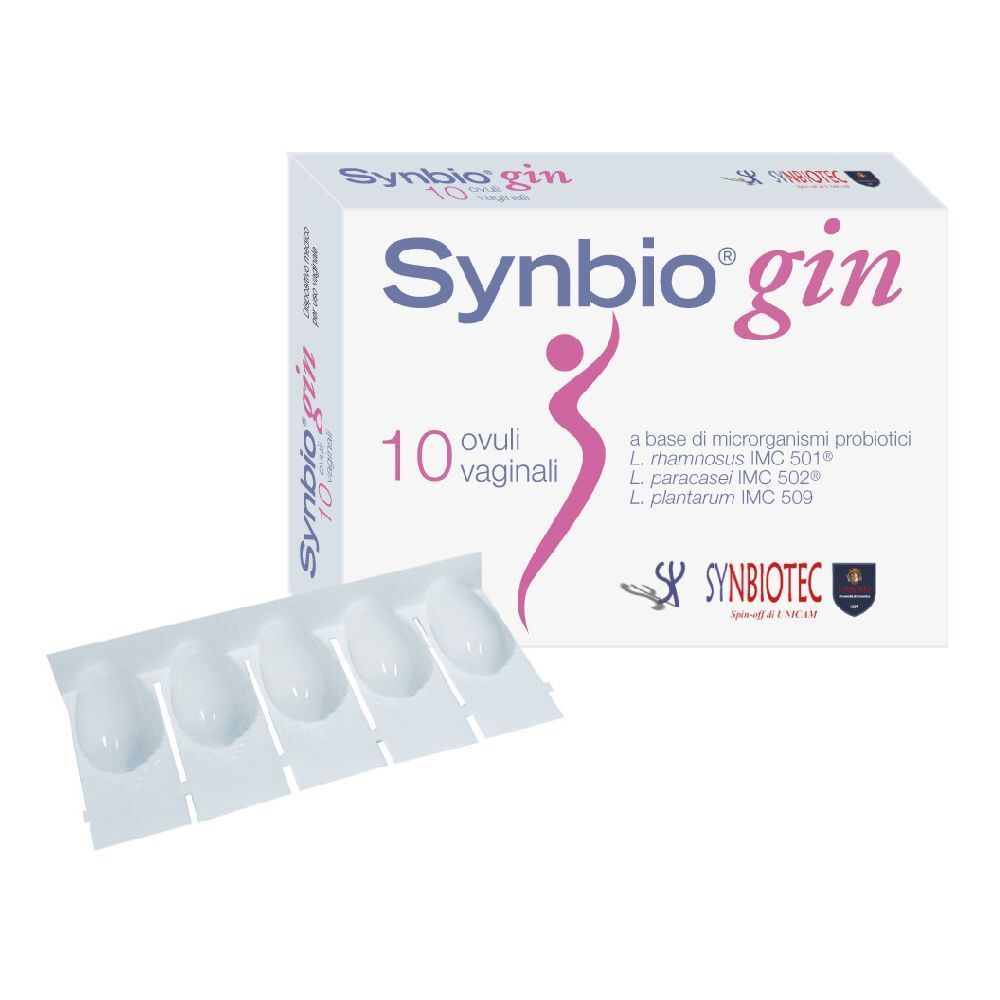Confezione di 10 ovuli vaginali. Marchio e nome del prodotto ben visibili.