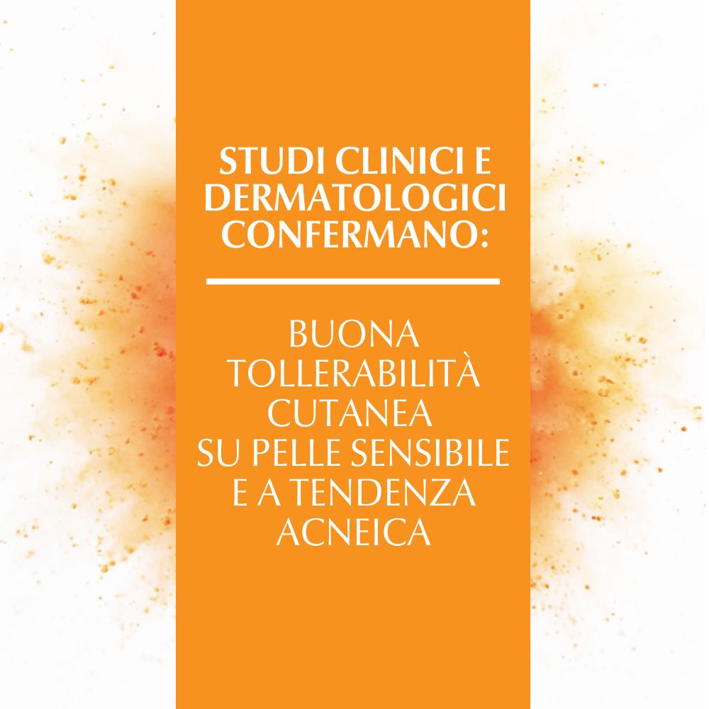 Testo: Studi clinici e dermatologici confermano: buona tollerabilità cutanea su pelle sensibile e a tendenza acneica.