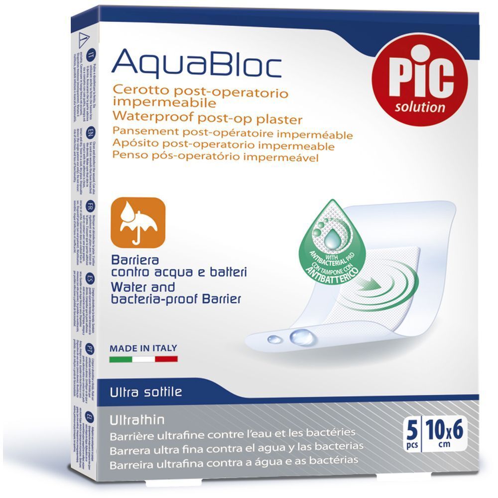 Cerotto Pic Aquabloc 10X6 Sterile Antibatterico 5 Pezzi