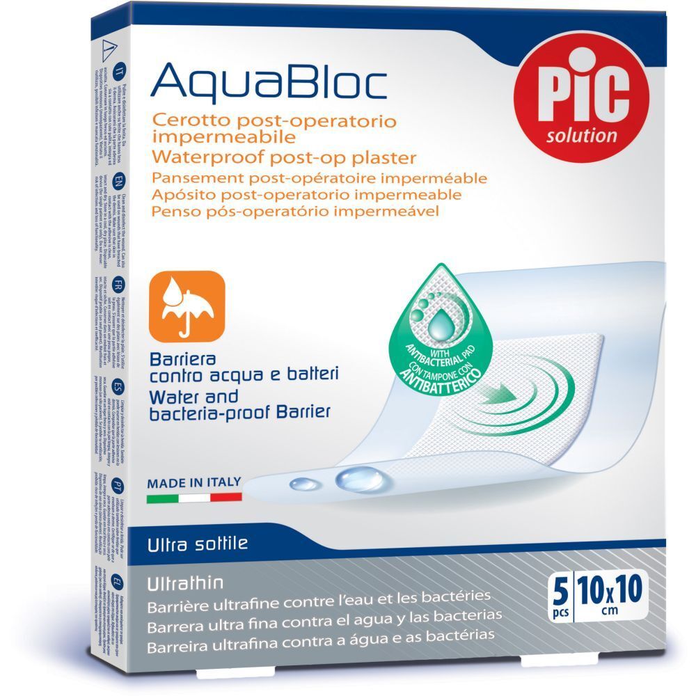 Cerotto Pic Aquabloc 10X10Cm Antibatterico 5 Pezzi