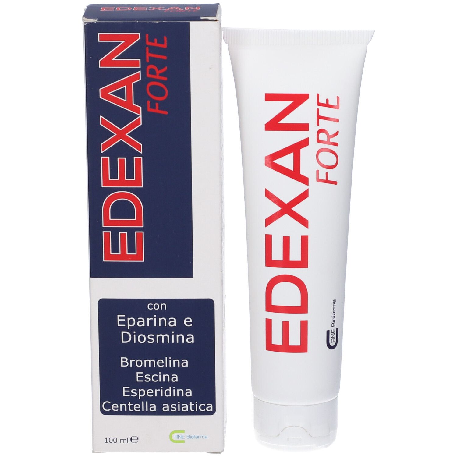 Confezione del prodotto con tubo. EDEXAN FORTE, ingredienti, 100 ml.